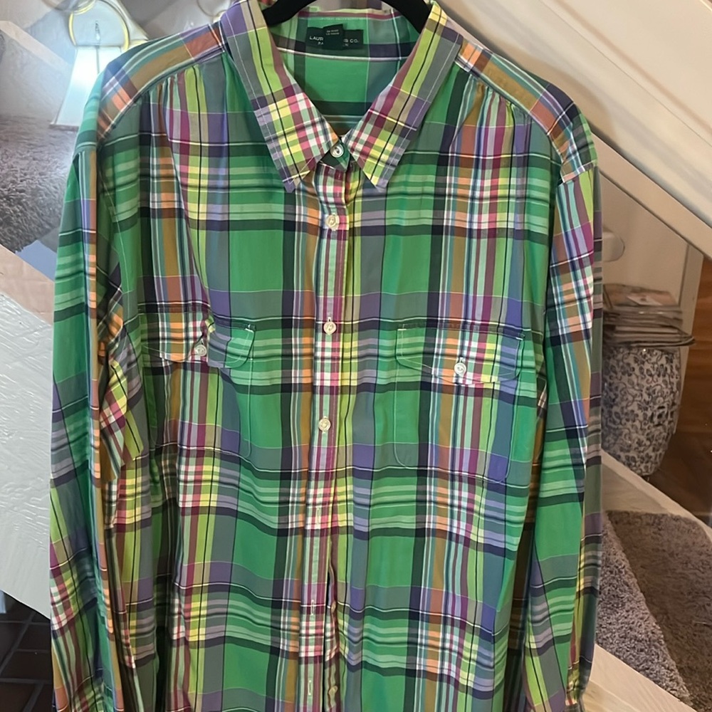 Lauren Jeans Co summer plaid shirt 3x